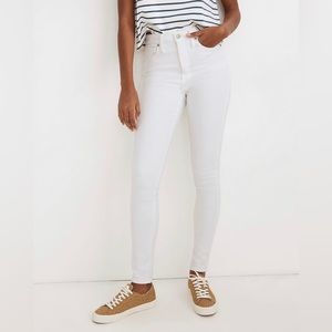 Madewell 10” high-rise skinny white denim jean